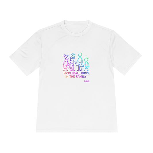 Pickleball Runs In The Family Unisex Moisture Wicking Tee - Fun Sports Shirt for Active Lifestyles